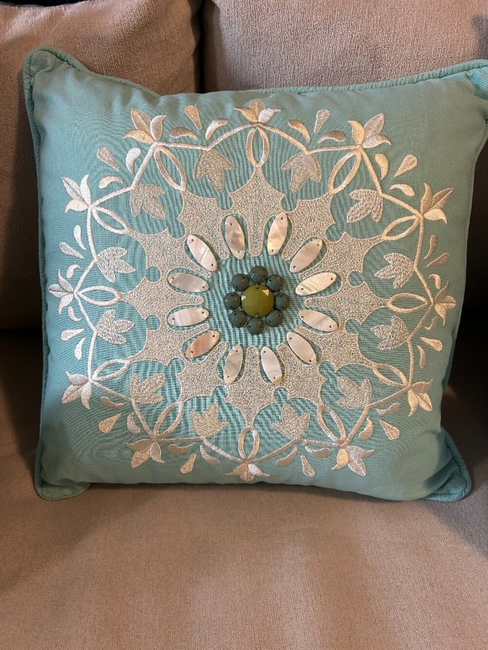 14 x 14 Beaded Accent Pillow